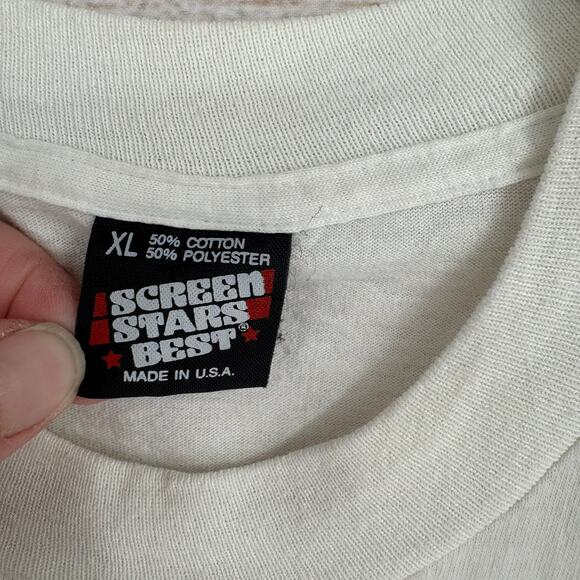 Vintage 90s Mike's Math Club Scholars T-Shirt Adult XL White Single Stitch - Picture 5 of 8